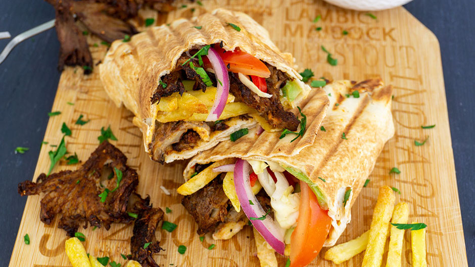 Pilz-Shawarma-Rolle vegan