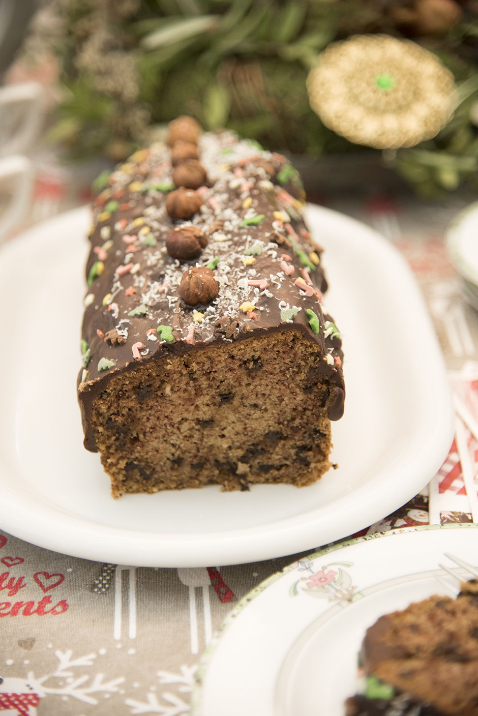 Weihnachtlicher Haselnuss-Schokokuchen vegan