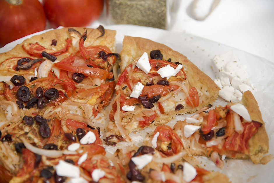 Ladenia Kimolos–Griechische Kykladen-Pizza  vegan