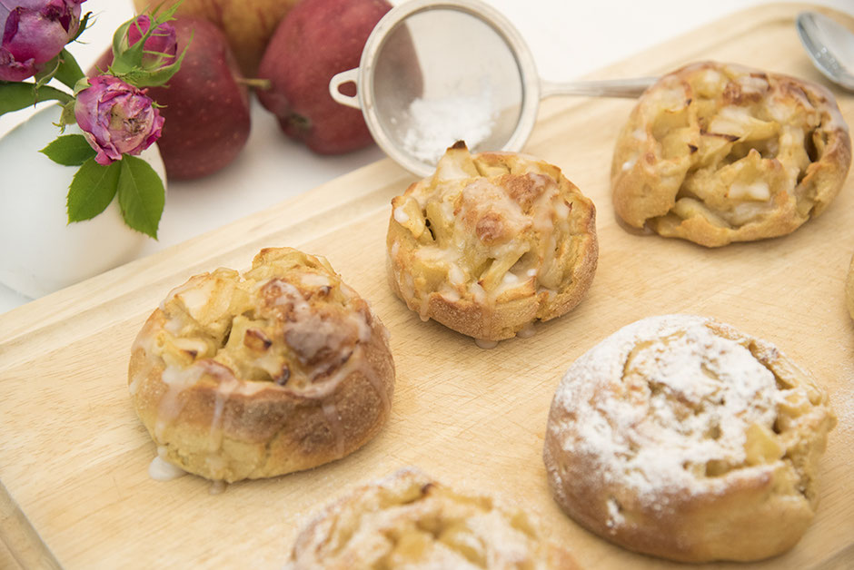 Apfel-Marzipanschnecken, vegan