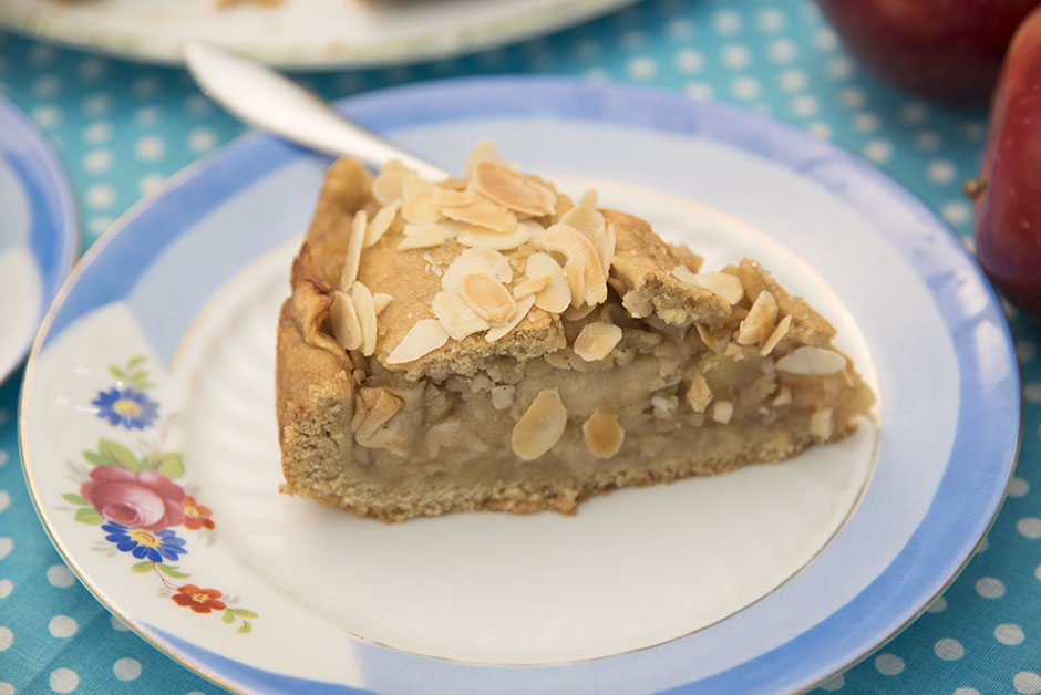 Gedeckter Apfelkuchen, vegan