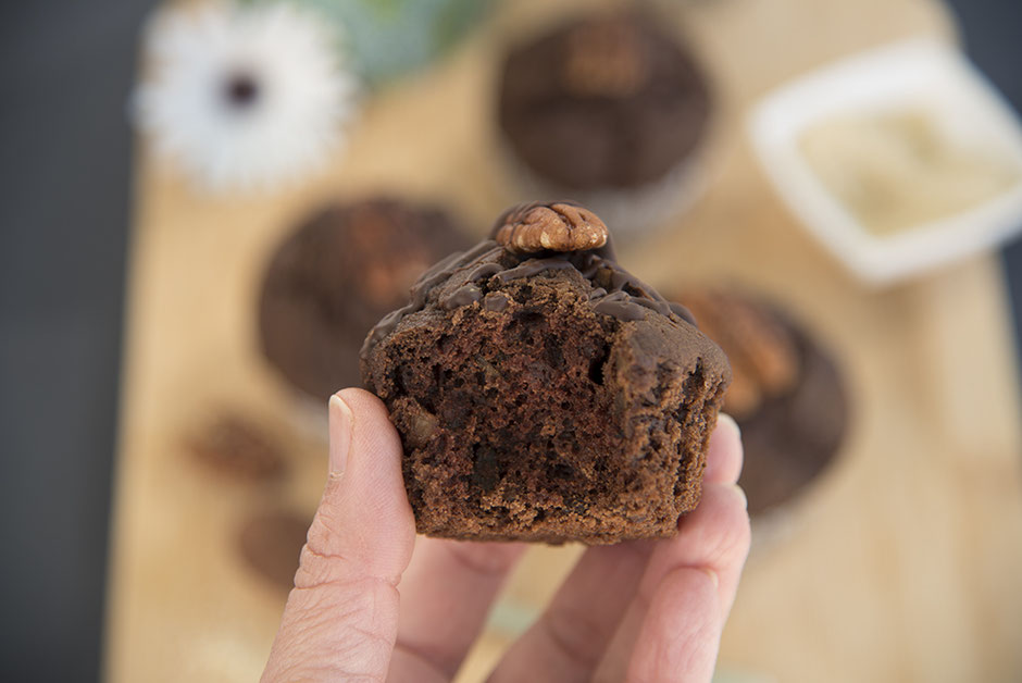 Pekannuss-Schokoladen Muffins vegan