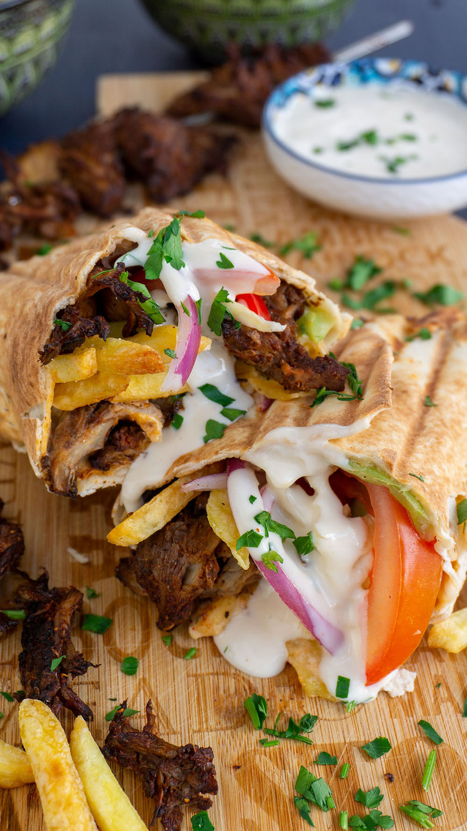 Pilz-Shawarma-Rolle vegan