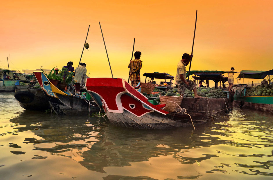 The floating Market of Cai Rang in the Mekong Delta near Ho Chi Minh City