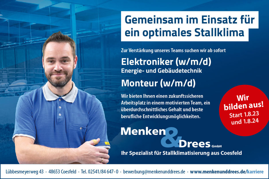 Stellenanzeige Menken & Drees GmbH | Elektroniker (m/w/d)