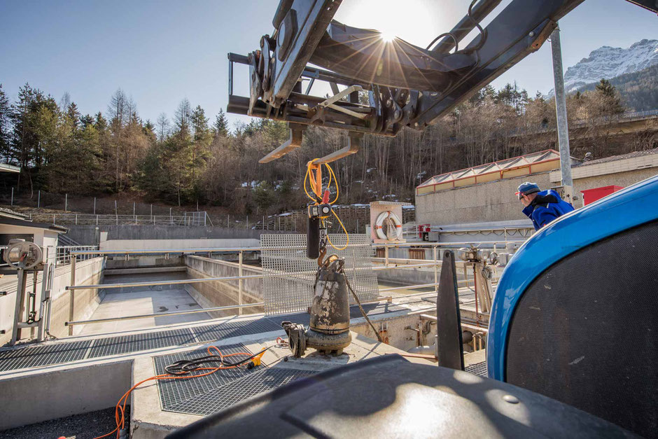 ausgebaute Mischschlammpumpe