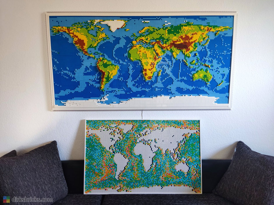 comparison of the World Map with the LEGO® Art Set 31203 World Map