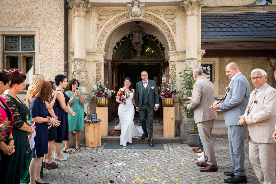 Hochzeit Schloss Schönfeld Sektempfang Hochzeitsfotos