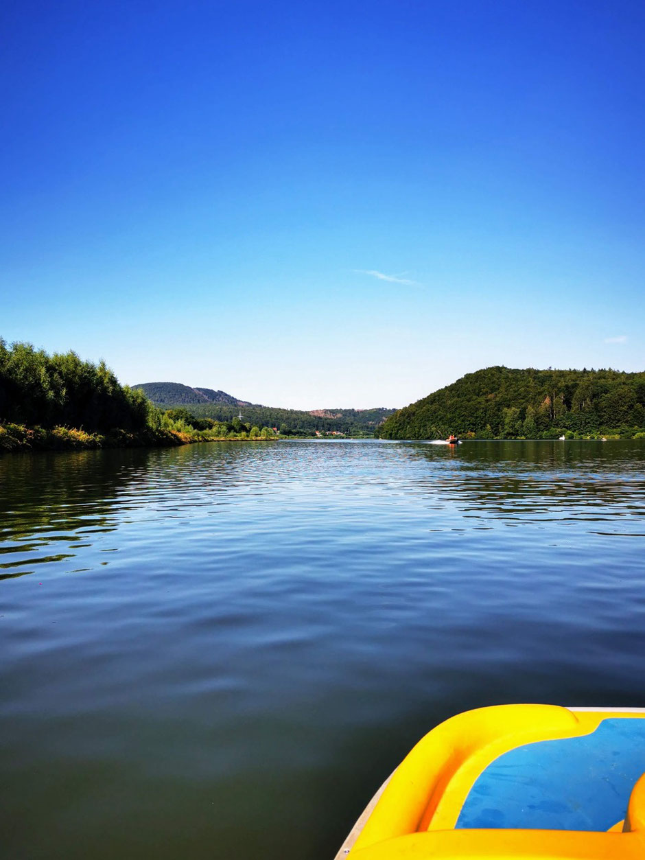 Schiedersee - beste Möglichkeit zum Tretbootfahren im Weserbergland