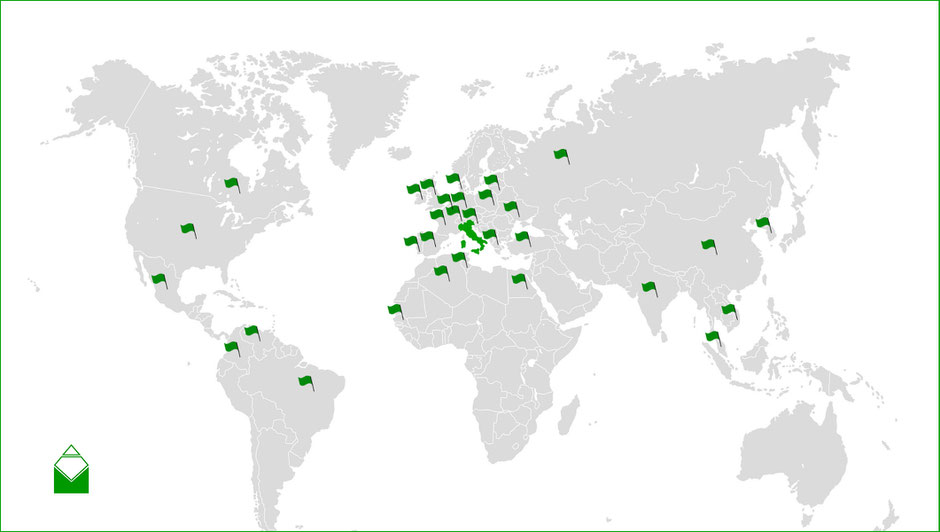 MAP COSTUMERS AROUND THE WORLD / GIUSEPPE DESIRÒ SRL.