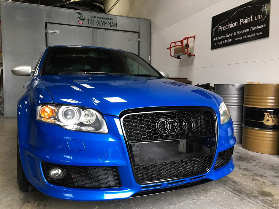 Audi RS4 Customisation and Light Damage Body Repairs Complete | Precision Paint | Wellington | Somerset