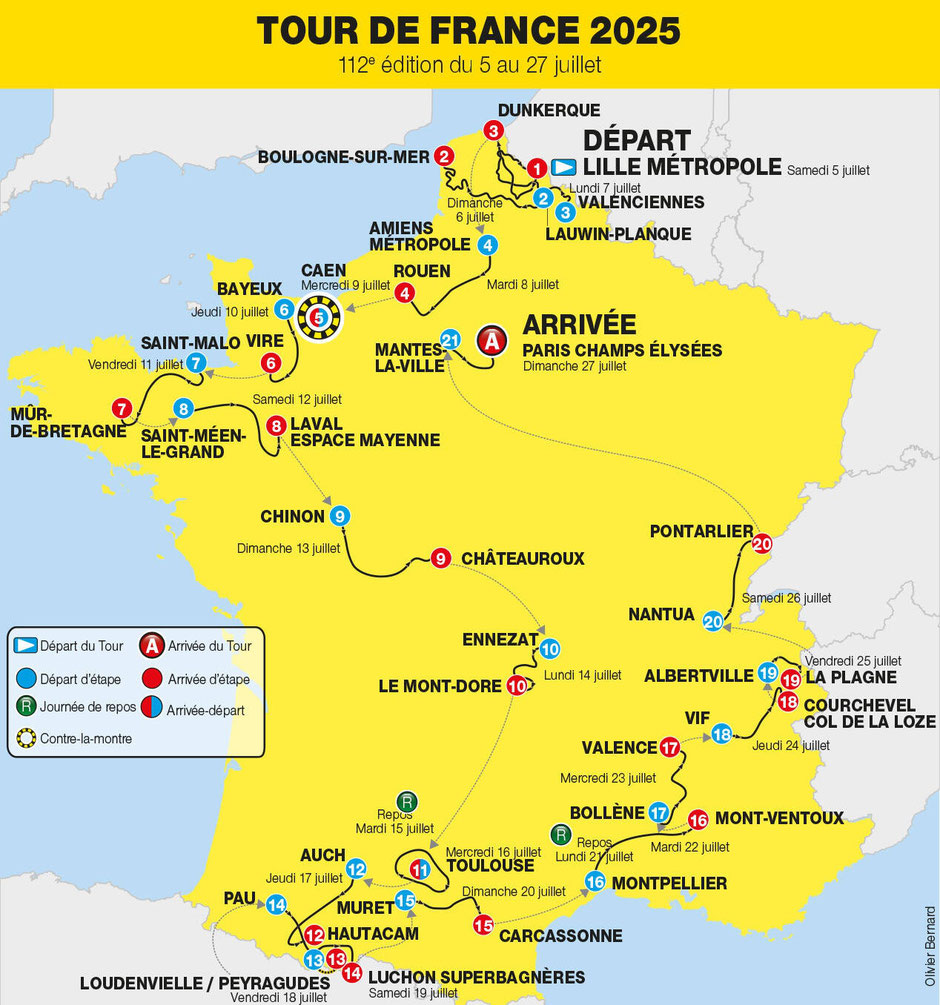 parcours du Tour de France 2025