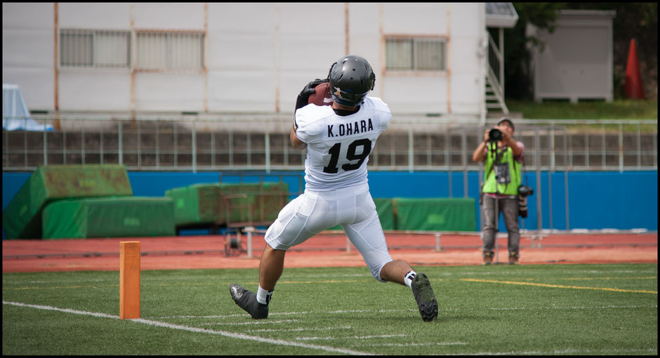 Kei Ohara down a punt inside the one with a fantastic catch  - Lionel Piguet, Inside Sport: Japan, Sept 10, 2017