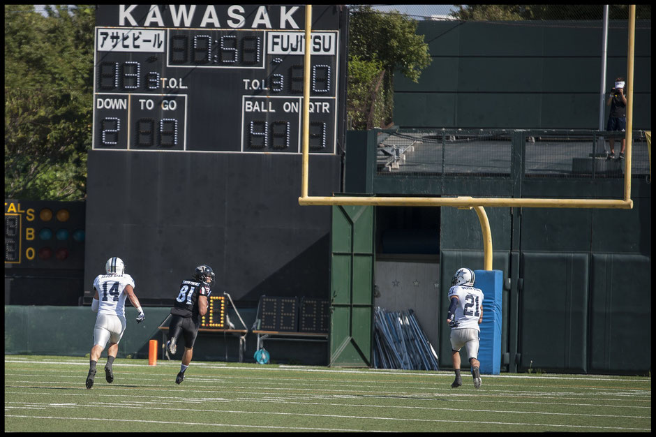 Clark Nakamura's 59 yard TD got Fujitsu off the mark - Chris Pfaff, Inside Sport: Japan, Sept 10, 2017