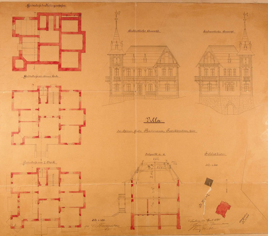 1890 Bauplan Sommervilla