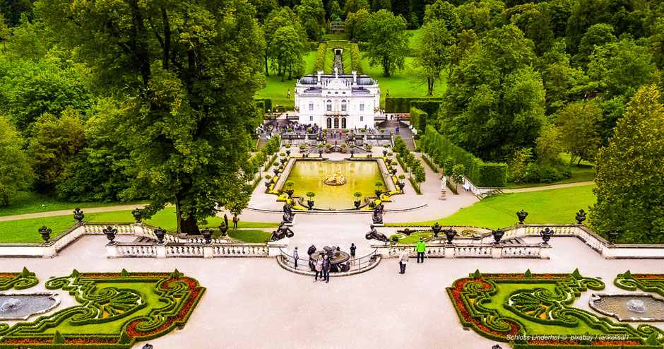 Linderhof, die schönsten Schlösser Bayerns, Oberbayerische Schlösser, Königsschlösser, Ettal, Burgen und Schlösser in den bayerischen Alpen