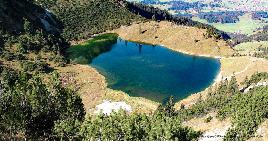 Schrecksee, Bergseen Allgäu, Bergseen Bayern, Unterer Gaisalpsee, Mountainlakes Bavaria, Die schönsten Bergseen im Allgäu, Oberstdorf, Sonthofen, die schönsten Bergseen Deutschlands, die schönsten Bergseen Bayerns, türkiser Bergsee, Bergsee mit Insel