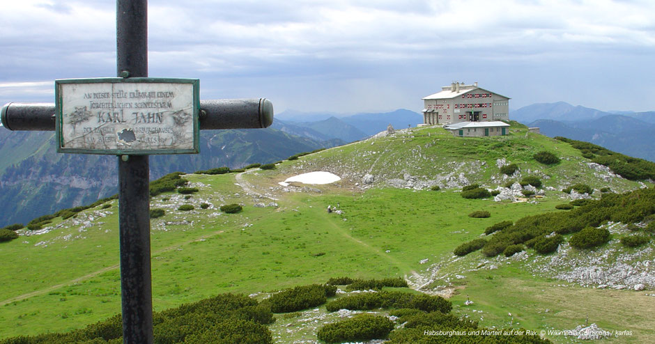 Rax, Habsburghaus, Karl Jahn, Wanderweg, Wanderwege, Wanderroute, Aussichtspunkt, Schneeberg-Rax, Raxalm-Berggasthof, Erholungslandschaft, Picknickorte, Jugendlager, Jugendreise, Reisegruppen, Gruppenreisen, Rax-Seilbahn, Raxbahn, Wiener Alpen, Raxalpe