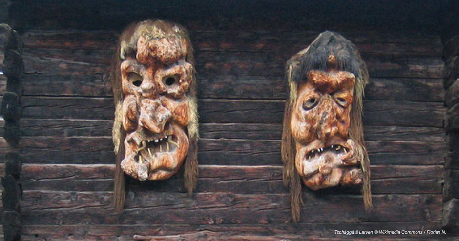 Tschäggättä, Larven, Masken, Wallis, Fasnacht, Fasching, Tradition, Westschweiz, Alpenfasnacht, Schweiz, Lötschental, Sion, Raron, Visp, Brig, Röstigraben, Matterhorn, Fasnachtstreiben, Karnveval, Alpine Traditionen, Uraltes, Geschnitzte Masken, Sagen