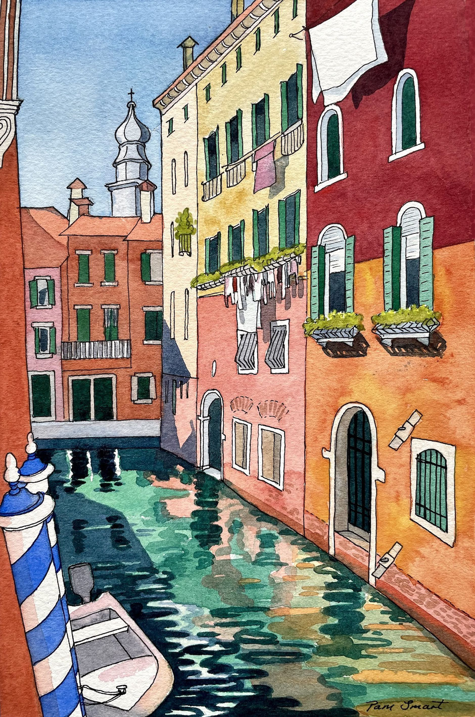 Canal view from Ponte de Scudi in Venice