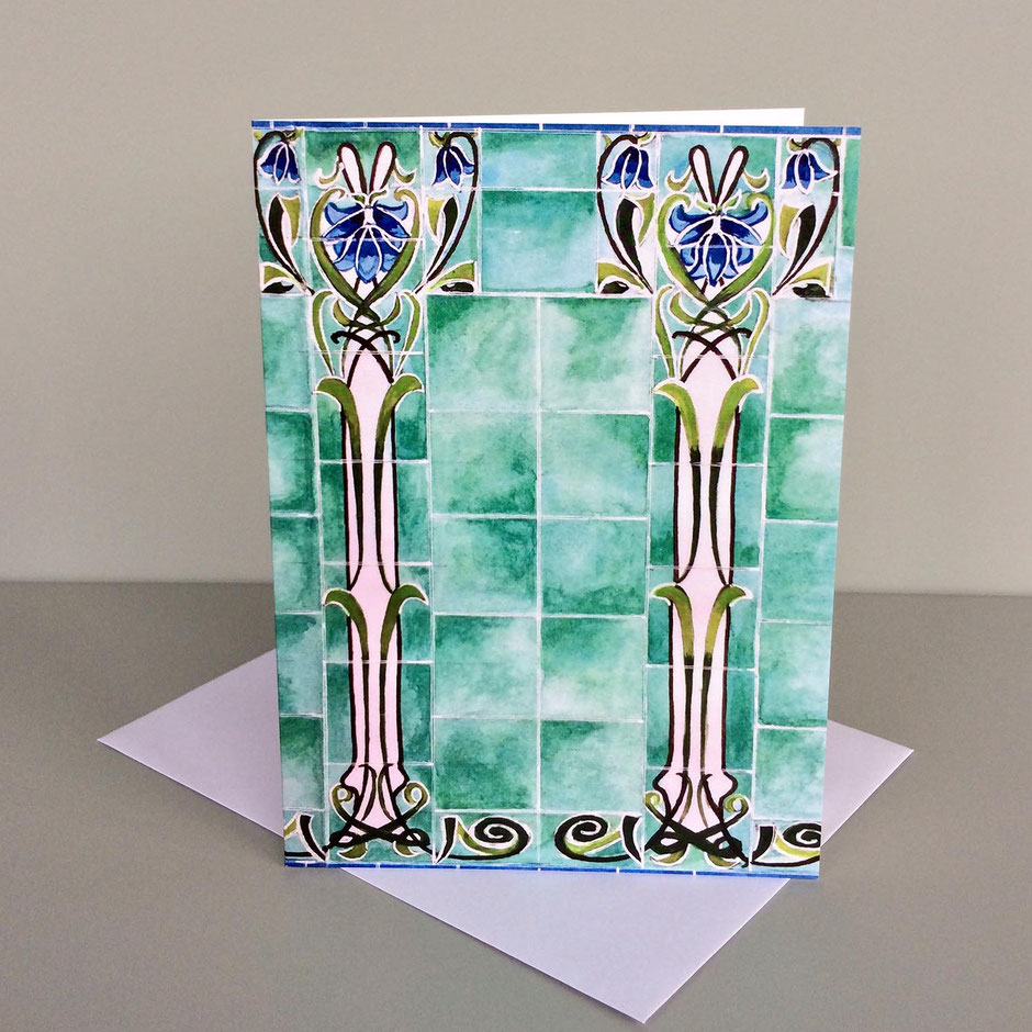 Art nouveau tiles buxton art card