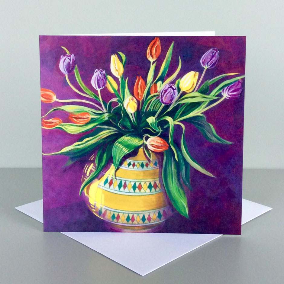 spring tulips greeting card