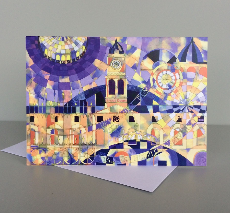 'Designs On The Dome' abstract Buxton art card