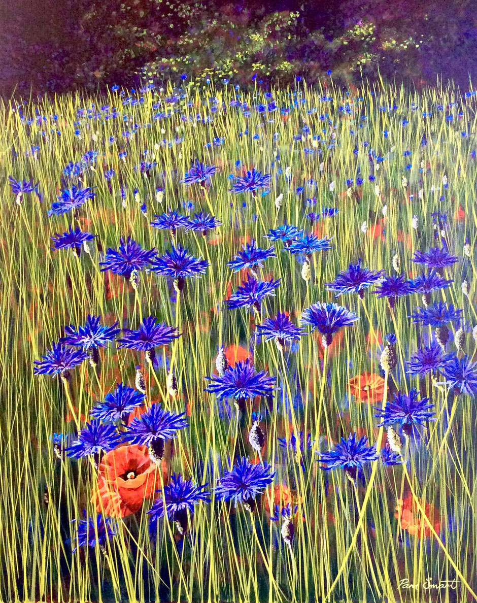 cornflower floral painting print