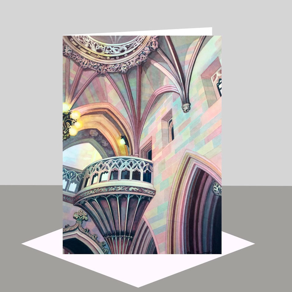 John Rylands Library Manchester art greeting card