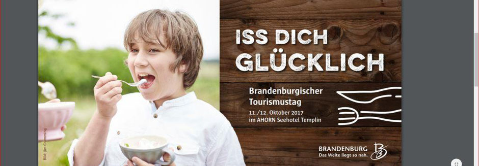 Deckblatt vom Flyer zum Brandenburgischen Tourismustag 2017 in Templin