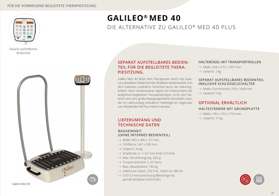 Galileo Med 40 mit separaten Bedienteil in weiß, www.vplatte.de