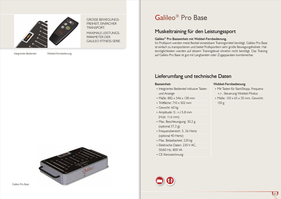 Galileo Pro Base in silber, Vibrationsplatte www.vplatte.de