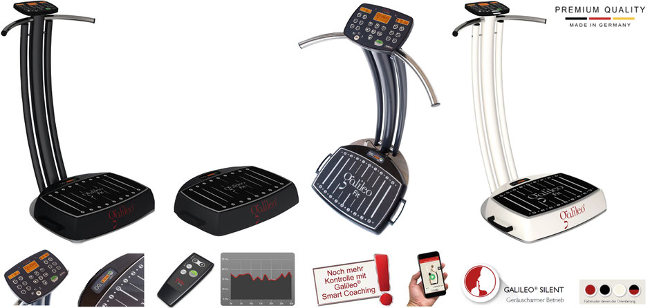 Vergrößern: Klick! Galileo Fit Standard, stationär und / oder mobile Wippe in schwarz oder weiß, Bedienpanel am Haltebügel, Display auf Wippe, inklusive Wobbelfunktion, Smart-Coaching, Galileo Training App, Silent Funktion u.v.m...