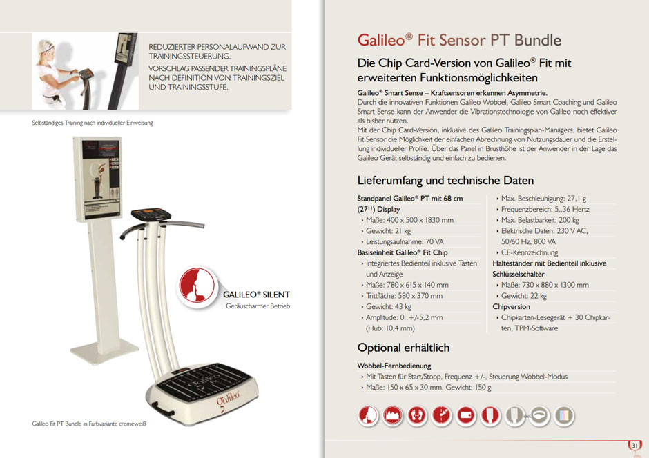 Galileo Fit PT Bundle in weiß. Vibrationsplatte www.vplatte.de