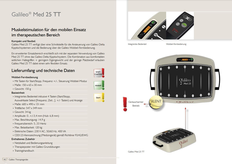 Galileo Vibrationsplatte Med 25 TT in weiß, www.vplatte.de