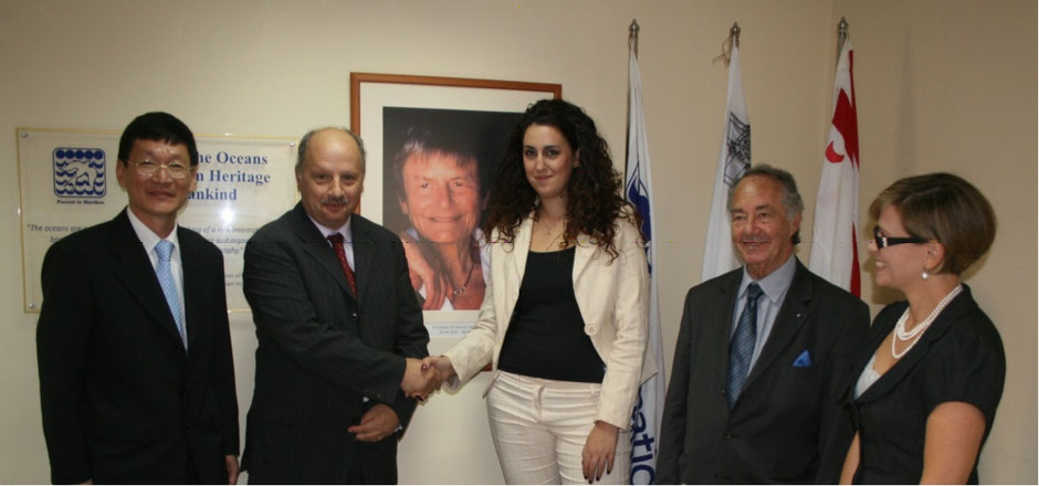 From L-R: Dr Virapat, Prof Vella, Ms Said, Prof Busuttil and Ms Vassallo at the IOI HQ offices on Campus