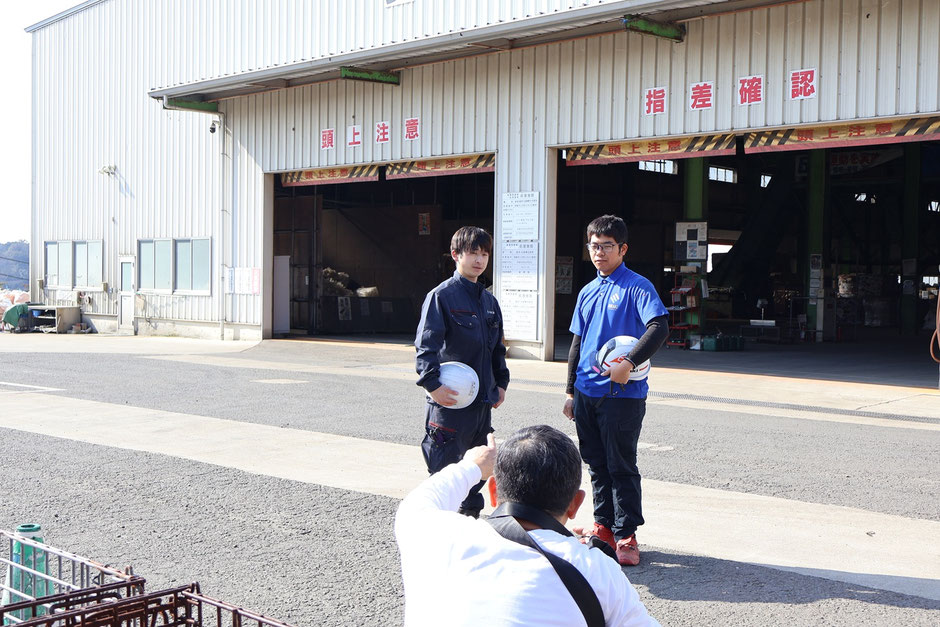 （左）産廃部工場課・山口さん、（右）圧接部・北園さん