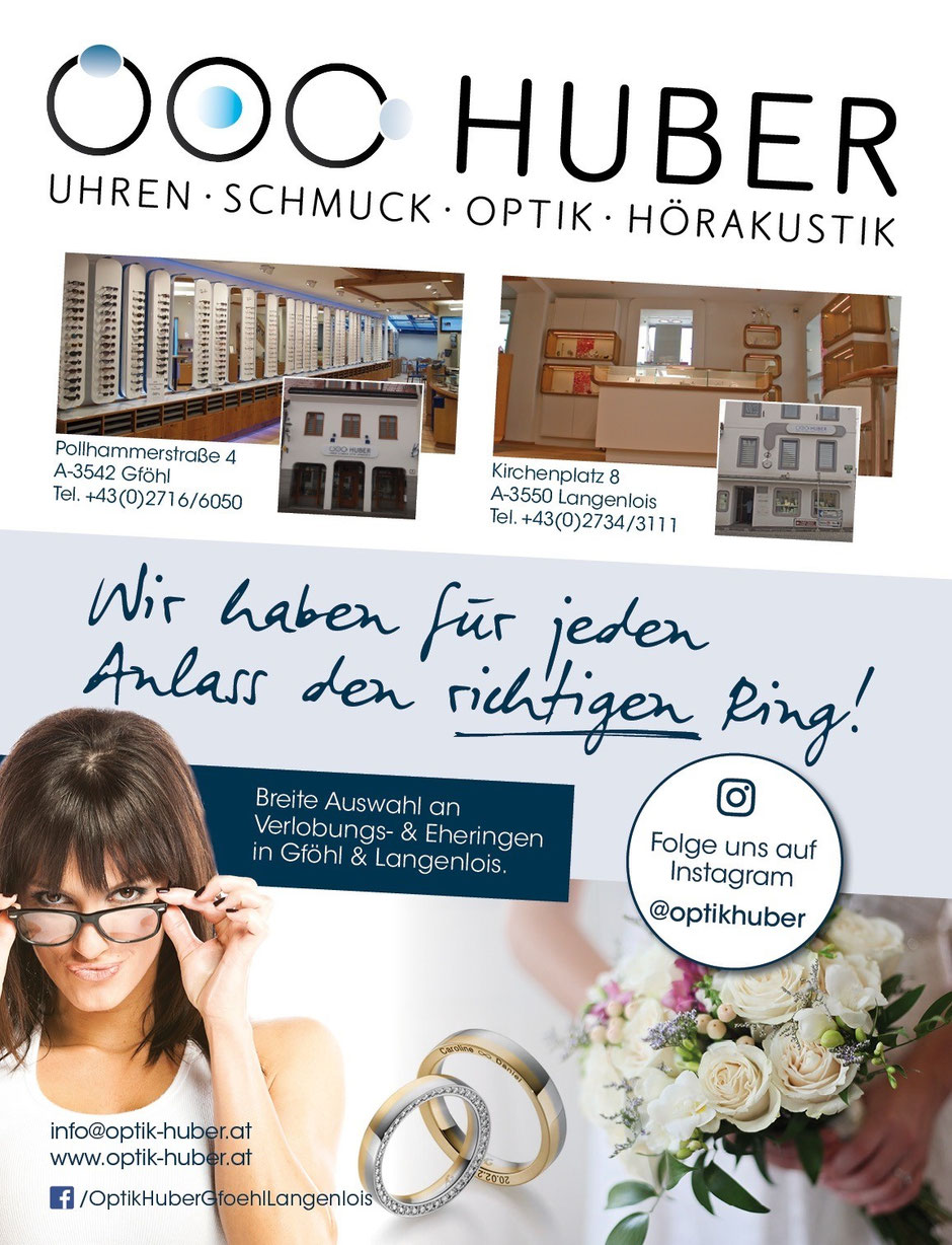 Optik Huber, Juwelier, Trauringe