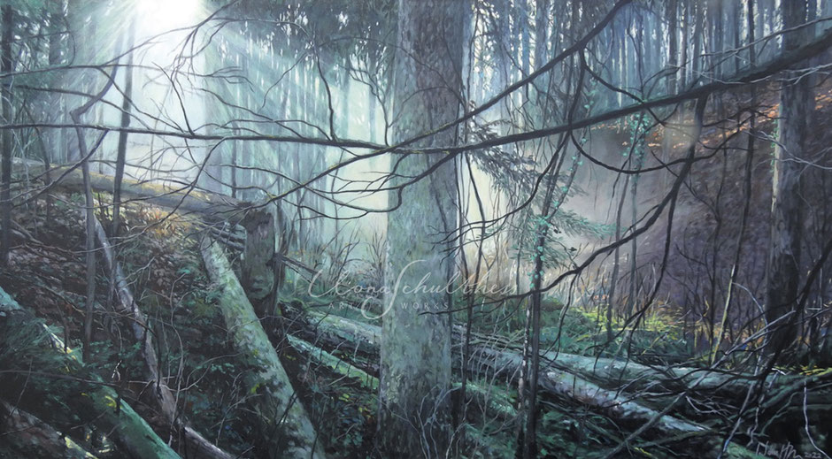 Acrylgemälde Wald Licht
