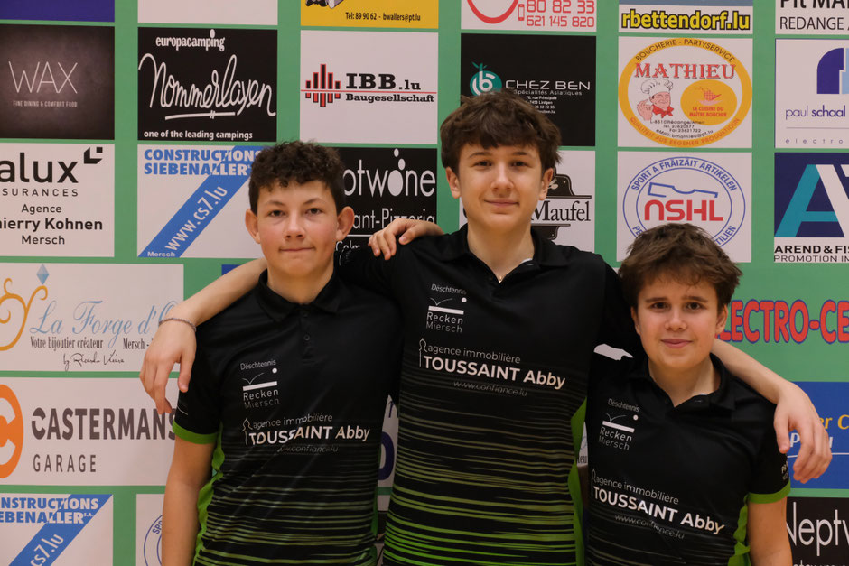 Vu lénks no riets: Max Majerus, Yannick Ries, Nathan Lehmann