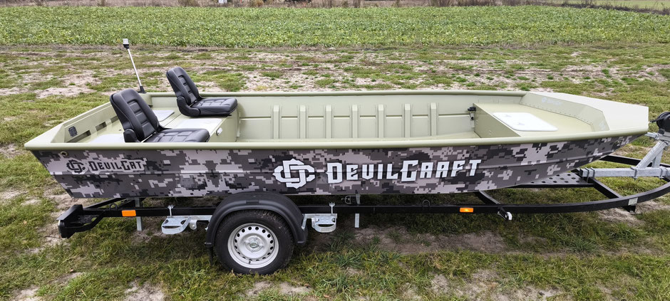 Aluminiumboote Devilcraft 470 - Leichte, bezahlbare und zudem sichere Angelboote aus Polen.