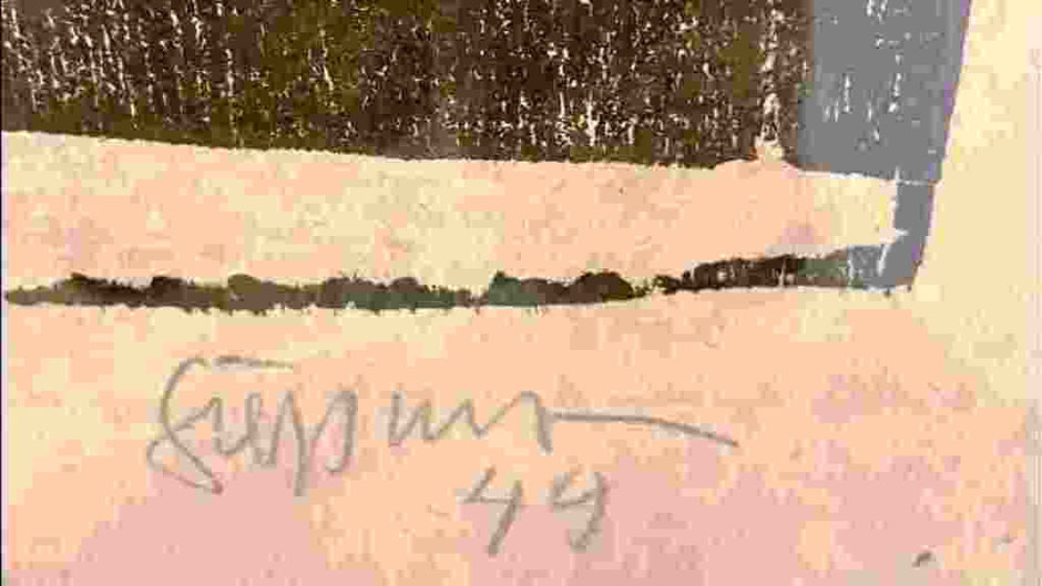 Rarität in der Villa Artis - aus der umfangreichen Sammlung "Ruhrpreisträger" ein Holzschnitt aus dem Jahr 1949 von Heinrich Siepmann (1/1) Signatur Siepmann Mülheim