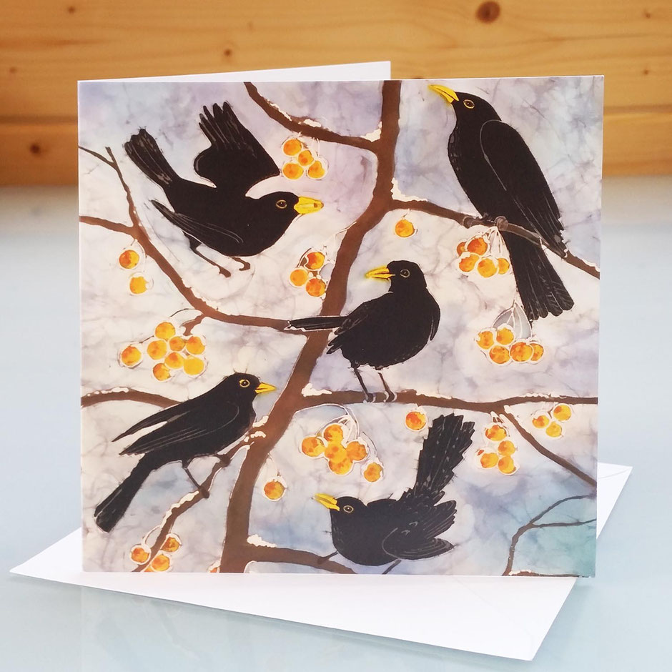 hungry blackbirds art card