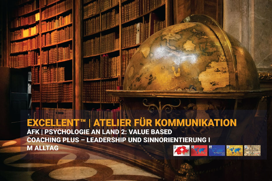Historische Bibliothek mit Globus – Sinnorientierung, Wertearbeit und BRIGHTER COACHING PLUS im Alltag.