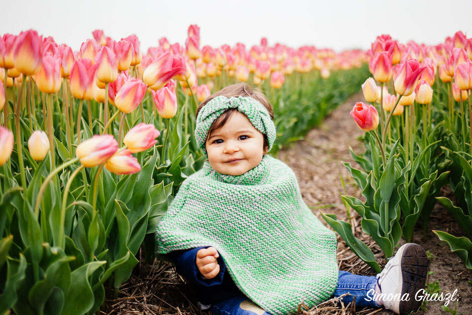 baby poncho flower fields