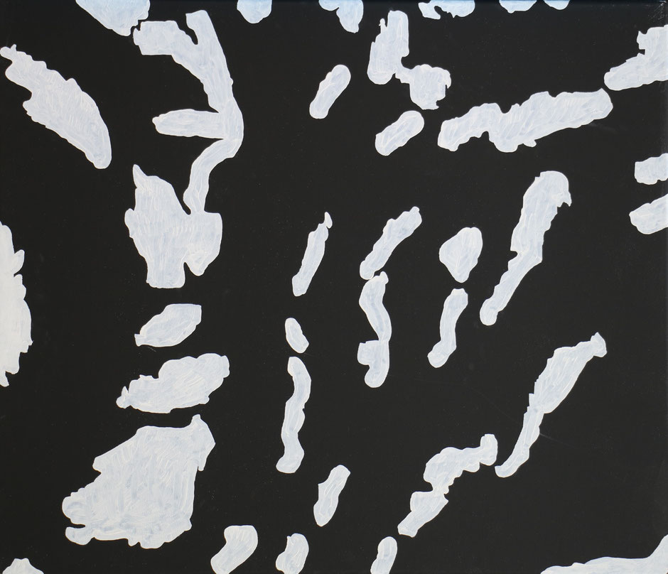 "Sinn" (2018) Acrlyic and blackboard paint on canvas. 7ß cm x 60 cm