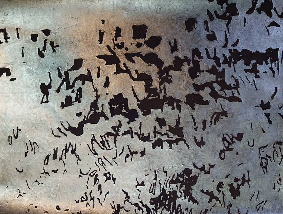 "Field of Returning" executed on handmade paper measuring 76 cm x 56 cm. (2020)