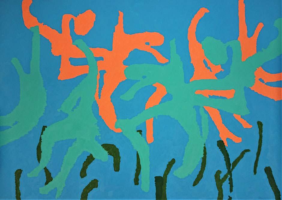 Let's Move. Acrylic on You Gampi paper. 140 x 100 cm. 