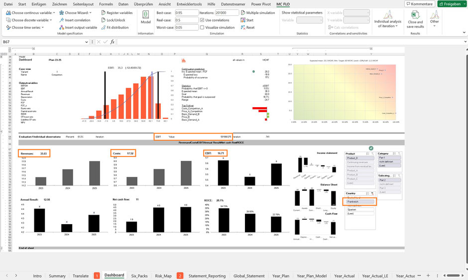 monte carlo simulation risk planning financial three statement model excel mcplan