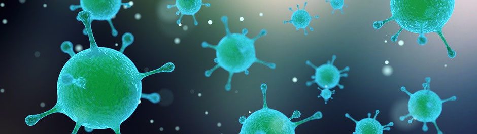 Coronavirus Beispielbild von vergrößerten Viren